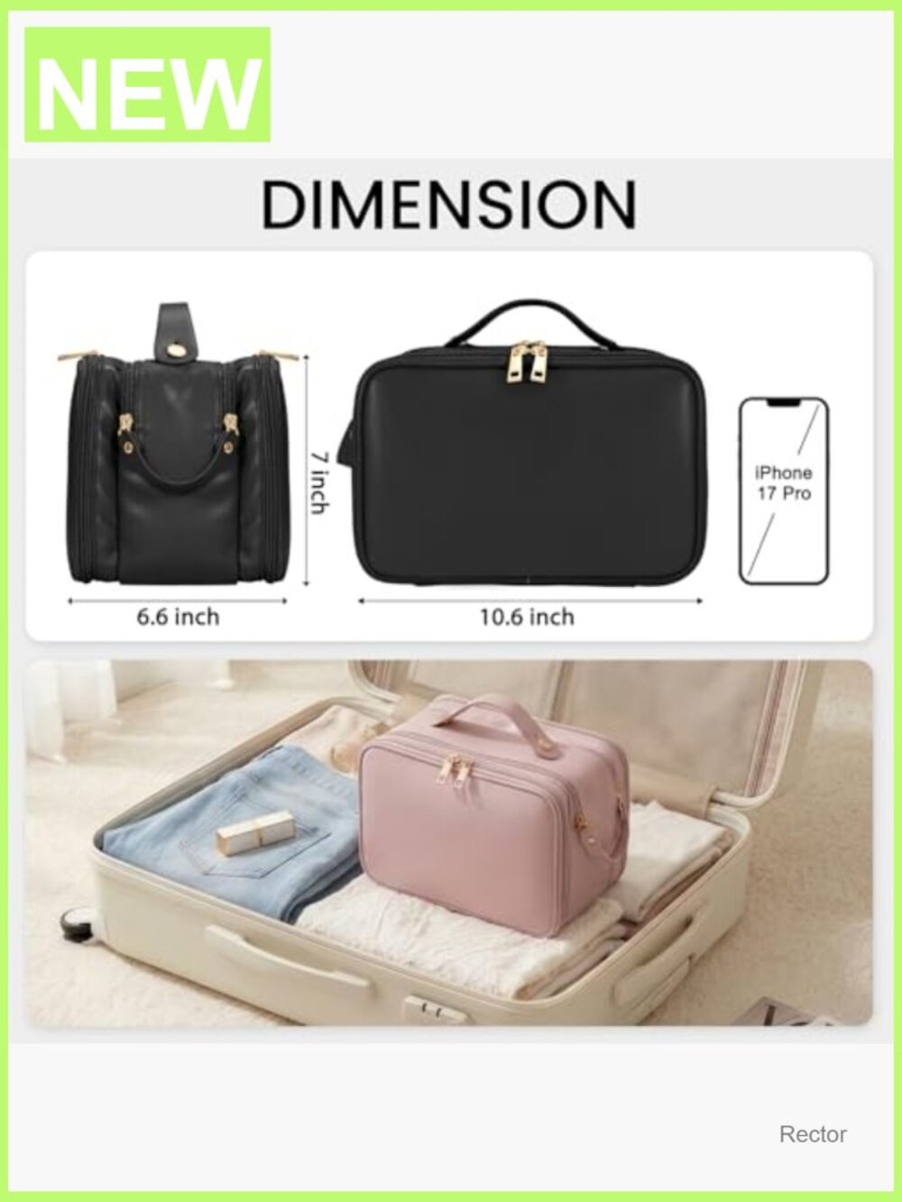 Large Capacity Cosmetic Bag Organizer Travel Makeup Toiletries Waterproof - Picture 6 of 6